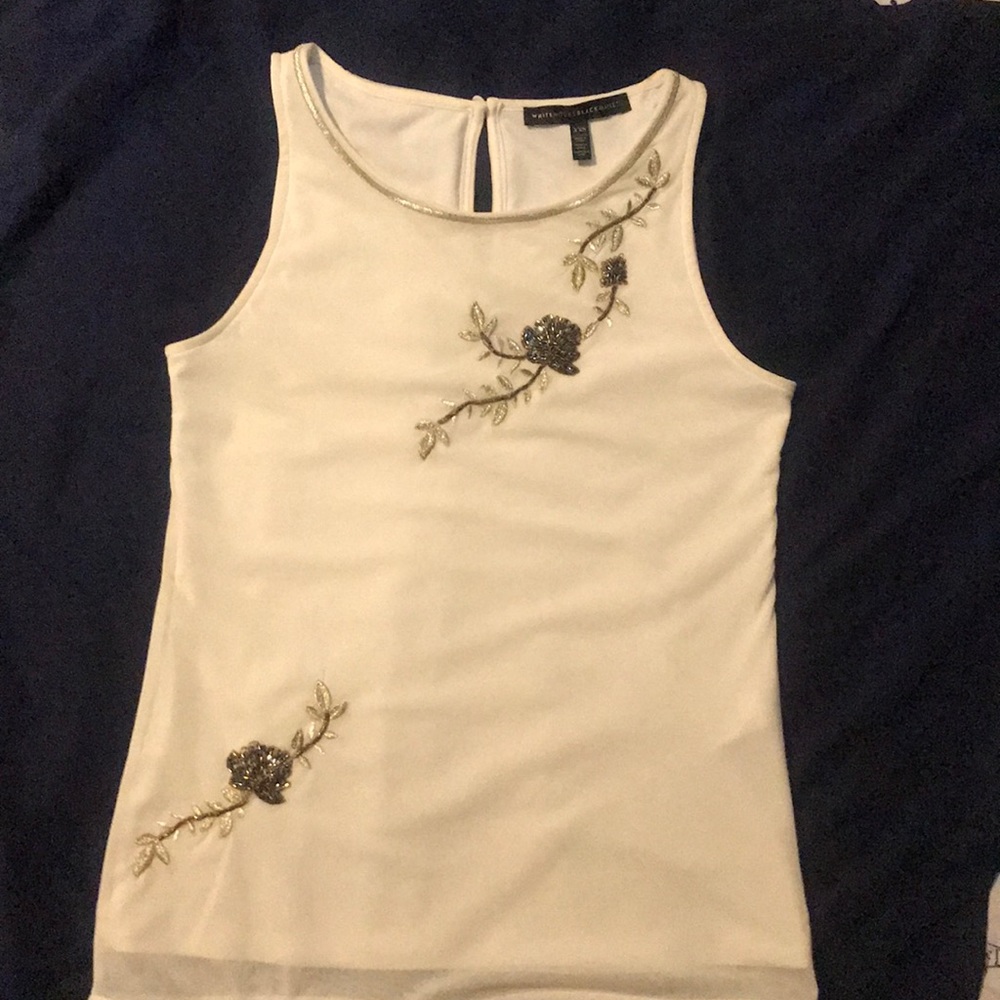 Bone white delicate  embroidered